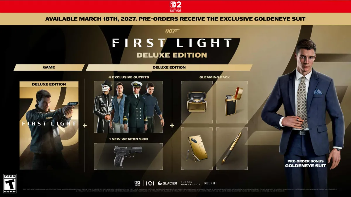007 First Light Switch 2 Launches March 18, 2027 With Exclusive Goldeneye Suit Pre-Order Bonus