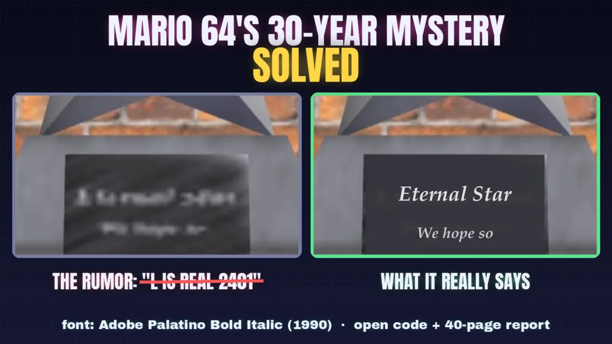 L Is Real 2401? Super Mario 64's Plaque Says 'Eternal Star'