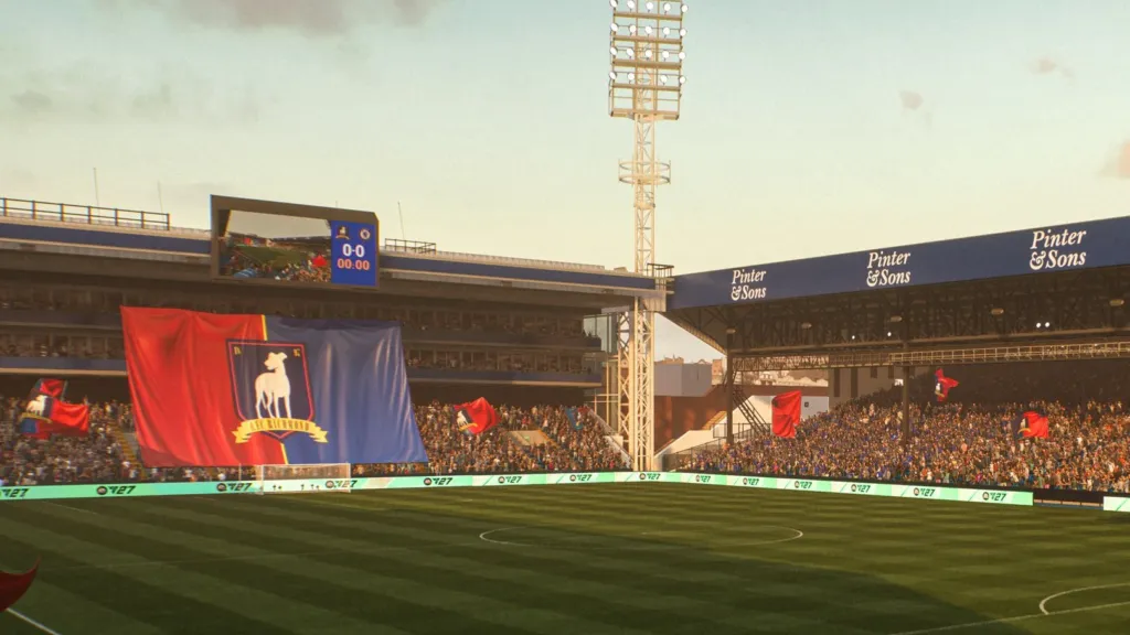 Nelson Road stadium with an AFC Richmond banner in EA Sports FC 27