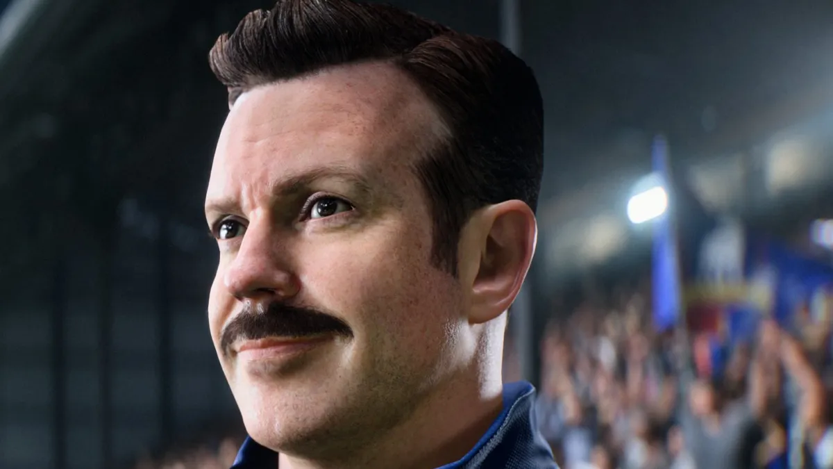 Ted Lasso in an AFC Richmond jacket at Nelson Road in EA Sports FC 27